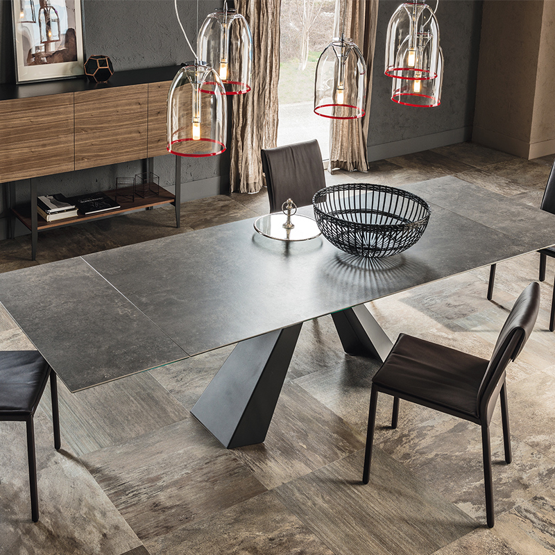olasz minimalista szinterelt kő étkezőasztal téglalap alakú étkezőasztal 6 ülés