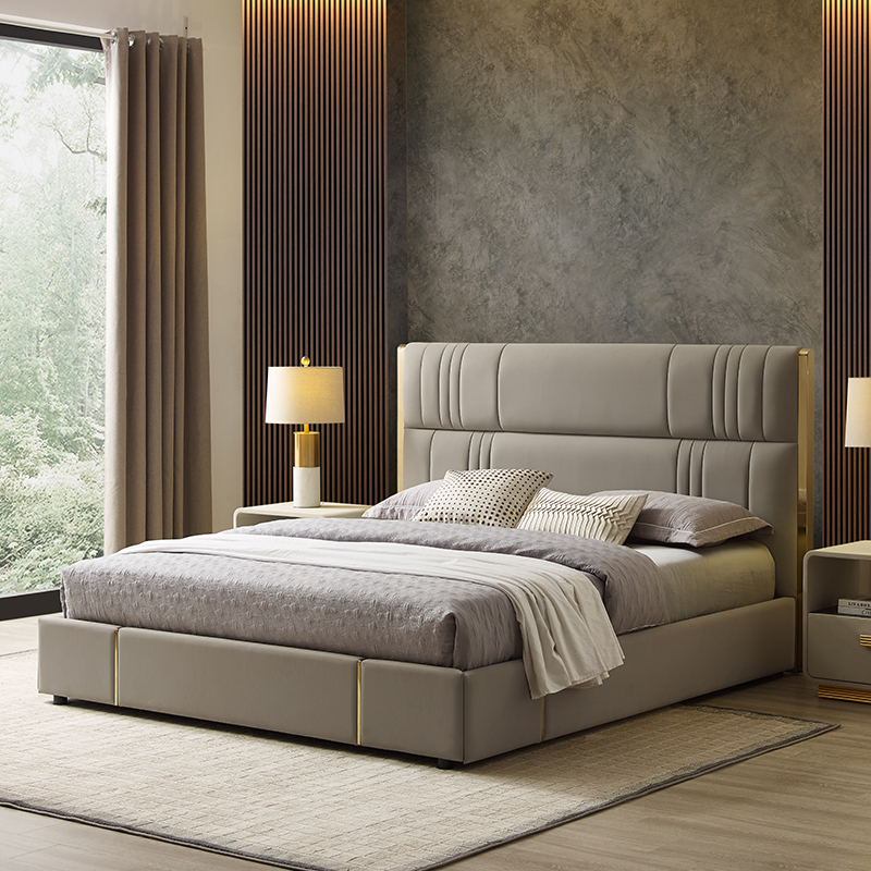 Olasz szálloda modern bőrágy 1,8 m dupla luxus ágy king méretű hálószoba bútorok
